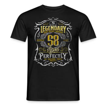 Legendary 58 Year Old Aged Perfectly 58th Birthday - Men's T-Shirt - black - Front - AI Model Male 178 light (178cm)