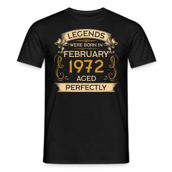 Anniversaire de Legends Were Born en février 1972 - T-shirt homme - noir - Devant - AI Model Male 178 light (178cm)