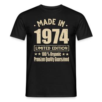 Made in 1974 Vintage Retro Limited Edition - Männer T-Shirt - Schwarz - Vorne - AI Model Male 178 light (178cm)