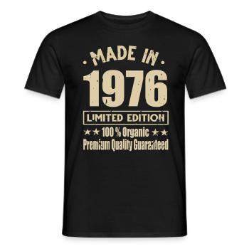 Made in 1976 Vintage Retro Limited Edition - Männer T-Shirt - Schwarz - Vorne - AI Model Male 178 light (178cm)