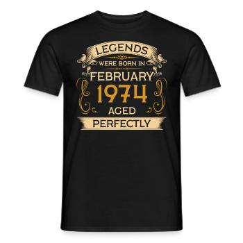 Anniversaire Legends Sont nés En Février 1974 - T-shirt homme - noir - Devant - AI Model Male 178 light (178cm)