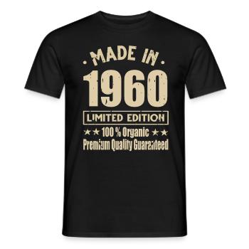 Made in 1960 Vintage Retro Limited Edition - Men's T-Shirt - black - Front - AI Model Male 178 light (178cm)