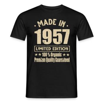 Fabriqué en 1957 Vintage Retro Limited Edition - T-shirt homme - noir - Devant - AI Model Male 178 light (178cm)