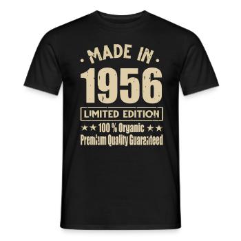 Made in 1956 Vintage Retro Limited Edition - Männer T-Shirt - Schwarz - Vorne - AI Model Male 178 light (178cm)