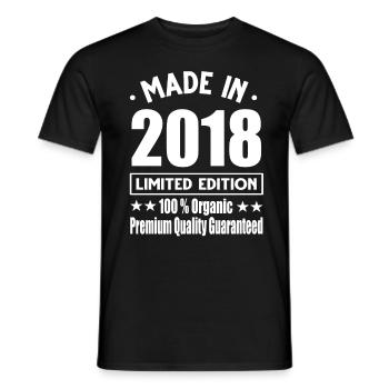 Fabriqué en 2018 Vintage Retro Limited Edition - T-shirt homme - noir - Devant - AI Model Male 178 light (178cm)