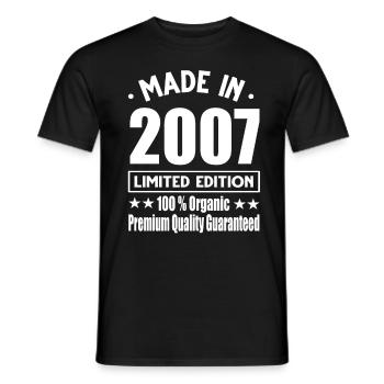 Made in 2007 Vintage Retro Limited Edition - Men's T-Shirt - black - Front - AI Model Male 178 light (178cm)