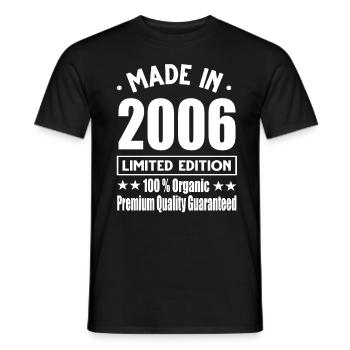 Made in 2006 Vintage Retro Limited Edition - Männer T-Shirt - Schwarz - Vorne - AI Model Male 178 light (178cm)