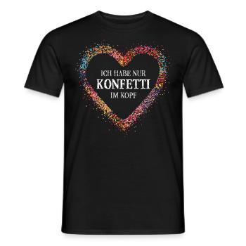 Konfetti im Kopf Karneval Fasching Jeck Narr - Männer T-Shirt - Schwarz - Vorne - AI Model Male 178 light (178cm)