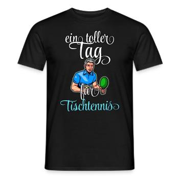 Tischtennis Design für Tischtennisspieler - Männer T-Shirt - Schwarz - Vorne - AI Model Male 178 light (178cm)