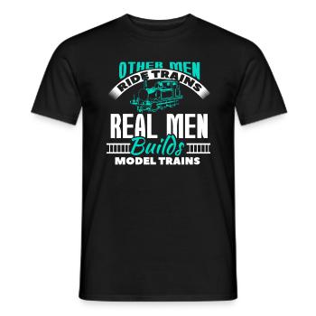 Proper Men Model Trains Model Making Gift - Men's T-Shirt - black - Front - AI Model Male 178 light (178cm)
