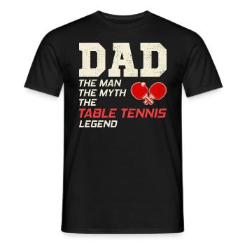 Ping Pong Table Tennis Player Dad Fathers day - Men's T-Shirt - black - Front - AI Model Male 178 light (178cm)