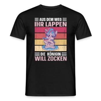 Die Königin Will Zocken Gamer Girl - Männer T-Shirt - Schwarz - Vorne - AI Model Male 178 light (178cm)