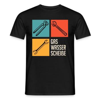 Gas Wasser Scheiße Klempner - Männer T-Shirt - Schwarz - Vorne - AI Model Male 178 light (178cm)