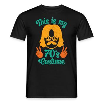 70s 1970s Seventies Party Outfit Costume - Men's T-Shirt - black - Front - AI Model Male 178 light (178cm)