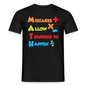 Mistakes allow Thinking to happen Mathematics - Men's T-Shirt - black - Front - AI Model Male 178 light (178cm)