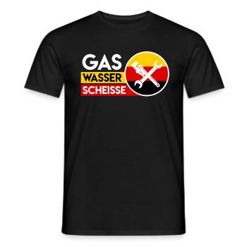 Gas Wasser Scheiße Klempner - Männer T-Shirt - Schwarz - Vorne - AI Model Male 178 light (178cm)