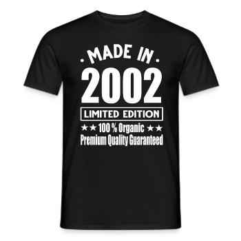 Fabriqué en 2002 Vintage Retro Limited Edition - T-shirt homme - noir - Devant - AI Model Male 178 light (178cm)