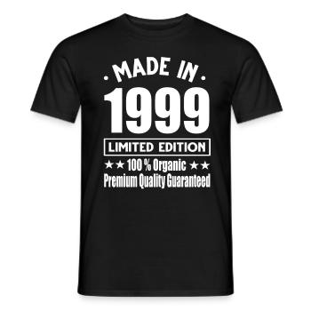 Fabriqué en 1999 Vintage Retro Limited Edition - T-shirt homme - noir - Devant - AI Model Male 178 light (178cm)