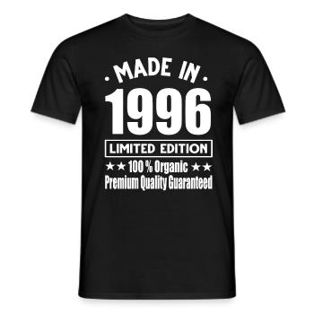 Fabriqué en 1996 Vintage Retro Limited Edition - T-shirt homme - noir - Devant - AI Model Male 178 light (178cm)