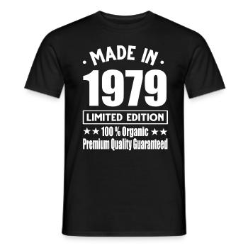 Made in 1979 Vintage Retro Limited Edition - Men's T-Shirt - black - Front - AI Model Male 178 light (178cm)