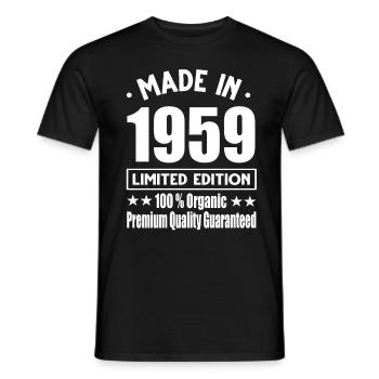 Fabriqué en 1959 Vintage Retro Limited Edition - T-shirt homme - noir - Devant - AI Model Male 178 light (178cm)