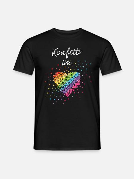 Konfetti im Herz Regenbogen LGBTQ Homosexuell - Männer T-Shirt - Schwarz