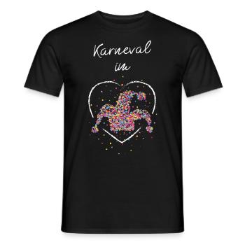 Karneval im Herz Fasching Konfetti Narrenkappe - Männer T-Shirt - Schwarz - Vorne - AI Model Male 178 light (178cm)