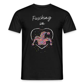 Fasching im Herz Narrenkappe Karneval Fasching - Männer T-Shirt - Schwarz - Vorne - AI Model Male 178 light (178cm)