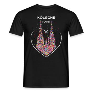 Kölsche Narr Kölner Dom Köln Konfetti Karneval - Männer T-Shirt - Schwarz - Vorne - AI Model Male 178 light (178cm)