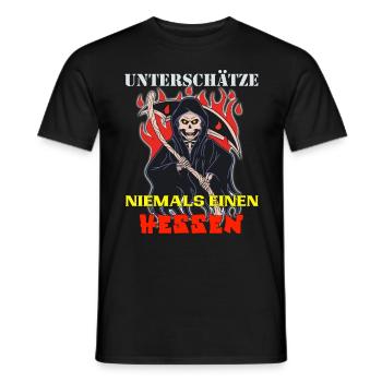 Hessen unterschätze keinen aus Hessen Skull Design - Männer T-Shirt - Schwarz - Vorne - AI Model Male 178 light (178cm)