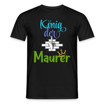 König der Maurer Baustelle Handwerker Mauer - Männer T-Shirt - Schwarz - Vorne - AI Model Male 178 light (178cm)