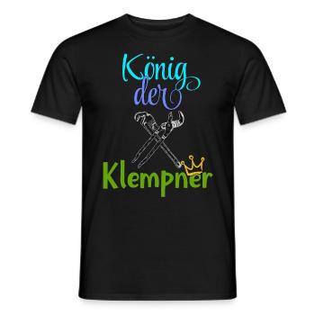 König der Klempner Handwerker Beruf Klempner - Männer T-Shirt - Schwarz - Vorne - AI Model Male 178 light (178cm)
