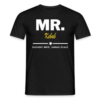 MR. souvent imité, jamais égalé Kebab - T-shirt homme - noir - Devant - AI Model Male 178 light (178cm)