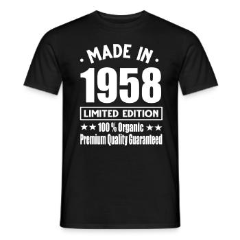 Fabriqué en 1958 Vintage Retro Limited Edition - T-shirt homme - noir - Devant - AI Model Male 178 light (178cm)