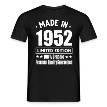 Made in 1952 Vintage Retro Limited Edition - Men's T-Shirt - black - Front - AI Model Male 178 light (178cm)