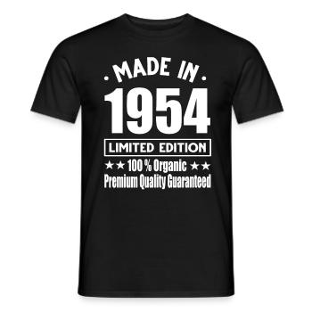 Fabriqué en 1954 Vintage Retro Limited Edition - T-shirt homme - noir - Devant - AI Model Male 178 light (178cm)