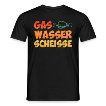 Gas Wasser Scheiße Anlagenmechaniker Klempner - Männer T-Shirt - Schwarz - Vorne - AI Model Male 178 light (178cm)