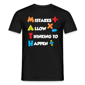 Mistakes allow Thinking to happen Mathematics - Men's T-Shirt - black - Front - AI Model Male 178 light (178cm)