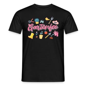 Gartenfee Gärtnerin Landschaftsbauerin Damen - Männer T-Shirt - Schwarz - Vorne - AI Model Male 178 light (178cm)