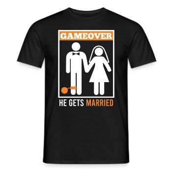 Game over - Mari Groom Jungesellenabschied - T-shirt homme - noir - Devant - AI Model Male 178 light (178cm)