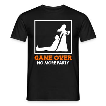Game Over - Brautpaar Hochzeit - Männer T-Shirt - Schwarz - Vorne - AI Model Male 178 light (178cm)