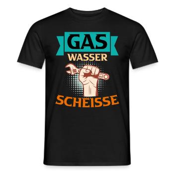 Anlagenmechaniker Sanitär Klimatechnik - Männer T-Shirt - Schwarz - Vorne - AI Model Male 178 light (178cm)