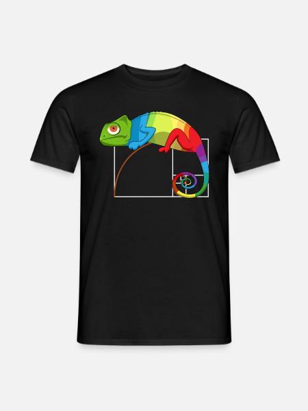 Fibonacci Tag Goldenes Ratio Mathe Chamäleon - Männer T-Shirt - Schwarz