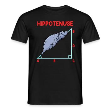 Math Hippo Professeur de mathématiques Hippotenuse - T-shirt homme - noir - Devant - AI Model Male 178 light (178cm)