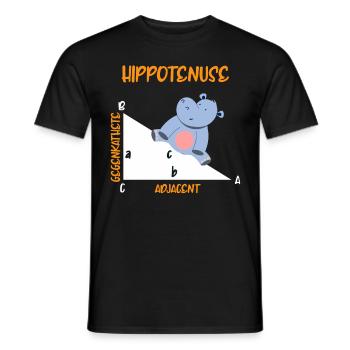 Mathématicien Hippotenuse Hippo Triangle - T-shirt homme - noir - Devant - AI Model Male 178 light (178cm)