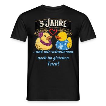 5. Jahrestag Geschenk, tolle 5 Jahre Jahrestag - Männer T-Shirt - Schwarz - Vorne - AI Model Male 178 light (178cm)