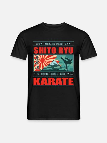 Coole Shito Ryu Karate Design mit Yoko Geri - Männer T-Shirt - Schwarz