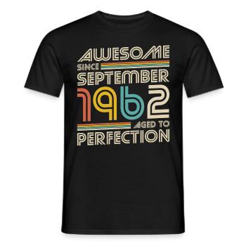 60. Geburtstag Jahrgang September 1962 - Männer T-Shirt - Schwarz - Vorne - AI Model Male 178 light (178cm)