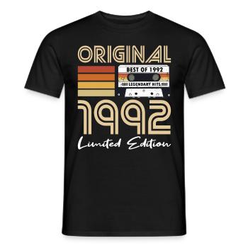 30. Geburtstag Jahrgang 1992 Original 1992 - Männer T-Shirt - Schwarz - Vorne - AI Model Male 178 light (178cm)