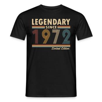 50. Geburtstag Jahrgang 1972 Legendary Since 1972 - Männer T-Shirt - Schwarz - Vorne - AI Model Male 178 light (178cm)